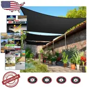 Versatile 11' x 23' Black Sun Shade Sail: Heavy-Duty Fabric for Outdoor Use