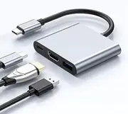 USB C Hub 3 in 1 for Nintendo Switch Adapter 4K HDMI, USB 3.0 Ports, 100W USB C Dongle for iPad Pro M4 MacBook Pro/Air, Mac Mini, iPhone 16, Steam Deck, Samsung Dex S25 Tpye C Dock