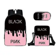 3 Piece Set Blackpink Peripheral Student Schoolbag Backpack + Pencil Pouch + Small Satchel Set high quality