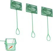 GYWHOOFT 4 Pieces Fish Tank Landing Net Green Mini Fish Tank Landing Net Fishing Net Bag for Fish Tank 30x15cm Fishing Nets for Small Fish Fine Mesh Fishing Net