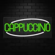 Cappuccino Sign for Business Displays | LED Flex Neon | 32"W x 13"H x 1"D