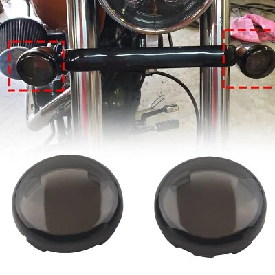Turn Signal Lens Light Cover Guard For Harley Touring Softail Dyna Fatboy Black