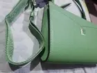MIMCO Pouch GREEN Zip Closure 3 Card Slots +Tech WEBBING STRAP SHOULDER BAG New❤