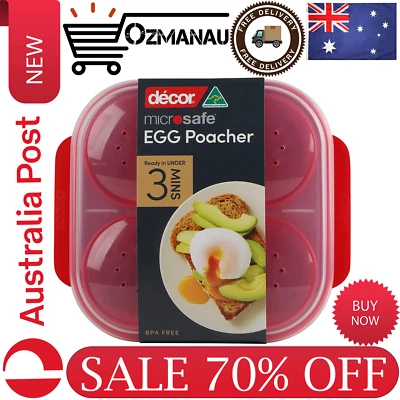Décor 225000-004 Decor Microsafe Microwave Steam Egg Poacher, Red | AU