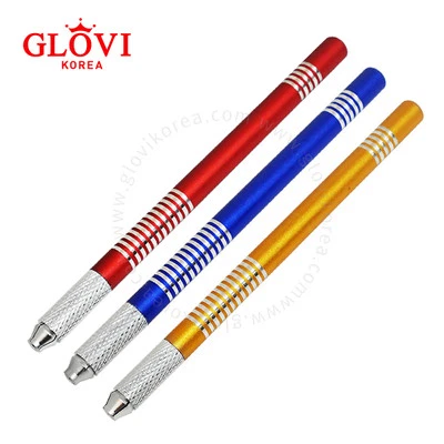 Stripe Design Microblading Pen Red Blue Gold PMU Needle Rod Permanent Makeup
