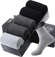 [svlftecon] Unisex Wool Winter Thermal Socks Cozy Warm Hiking Crew Boot Socks Wool for Winter Crew S6V3C5, Black 2 Dark Gray 2 Light Gray 1