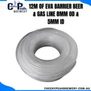12M OF BEER & GAS LINE TUBING VERITIES, 5MM ID, 8MM OD, KEG, HOME BREWING