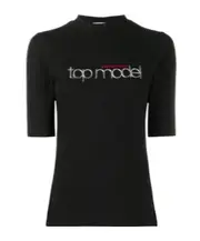 Letter pattern T-shirt black