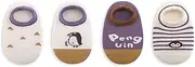[ANIMQUE] 4 Pairs Baby Socks Toddler Floor Crawling Non-Slip Socks Children Boys Girls Thin Low Cut Ankle Socks Cute Cartoon Socks with Handles, 4 pairs penguin purple 14004, 1-3 Years