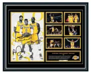 LA Lakers 2021 22 Lebron James Anthony Davis Russell Westbrook Signed LE Frame