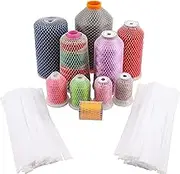 New Brothread 100pcs Thread Net Spool Saver for Different Sizes of Embroidery Sewing Quilting and Serger Thread Spools/Cones - 9.8" (25cm) Long Each Piece