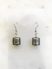 Vintage Tibetan Silver Bohemian Foil Glass Bead Earrings
