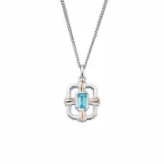 Clogau Welsh Gold Enchanted Gateways Silver & Swiss Blue Topaz Pendant Necklace