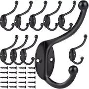 ZEYU Wall Hooks,10Pcs Coat Hooks Hardware Towel Hooks for Hanging Coats Double