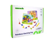 53pc Tooky Toy Rainbow Stacking Pegs Kids Educational Game 3+