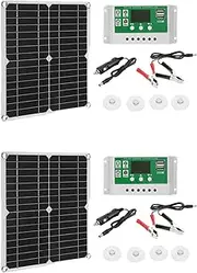 2X 12W Solar Panel Kit 60A 12V Battery Charger with Controller Caravan Boat