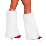 Fuzzy Leg Warmers For Women Girls Christmas Winter Warm Boot Cuff Cover Covers Cosplay Party Accessory Set -NMAOV White