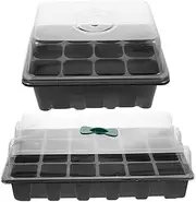 Happyyami Garden Planting Tool 2pcs Seedling Tray Set Large Small Plant Germination Containers Heavy Duty PVC