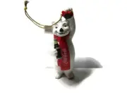 Vtg Coca-Cola Polar Bear Drinking Coke and Waving Ornament 1996 Anthropomorphic