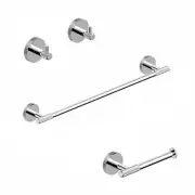 WS Bath Collections Klass WSBC 256890A Klass 4 Piece Bathroom - Chrome