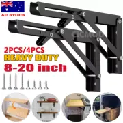 2/4pcs Folding Shelf Bracket Heavy Duty Steel Support Table Bench Wall Mounted