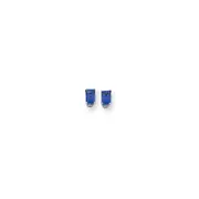 14k White Gold 6x4mm Emerald Cut Tsavorite Earrings