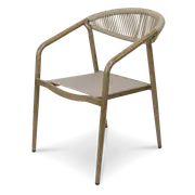 Amalfi Dining Chair in Eco Olefin Rope, Aluminium Frame and Taupe Textilene