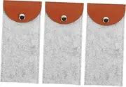 [GLSTOY] Sunglasses Organizer Bag 3pcs Felt Eyeglass Cases Zipper Compact and Portable for Travel Daily Storage