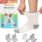 ZenToes Diabetic Socks for Women & Men | 2 Breathable Pairs with Arch Support | Non-Binding Cuff to Promote Circulation | Seamless Toe & Moisture Control Design