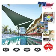 Elegant 13' x 13' Green Triangle Sun Shade Sail - 3- & Easy Install