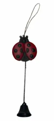 Lady Bug Bertie Beetle Hanging Bell Windchime Handcrafted Metal Nice Sound