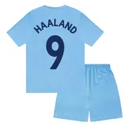 Manchester City FC Manchester City Boys Pyjamas Short Kids OFFICIAL Football Gift Navy Blue Haaland 9 4-5 Years