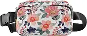 [GuoChe] Cute Crossbody Bag Waist Packs Unisex Adults Vintage Flowers Rustic Watercolor Red Mini Chest Bag Belt Bag with Adjustable Strap for Travel Shopping Running, Vintage flowers rustic59, 8" x 5.3" x