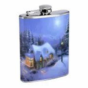Christmas D2 8oz Stainless Steel Hip Flask