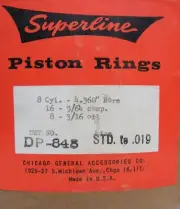NORS Superline Piston Ring Set - STD For 1968-UP Ford 370 429 460 V8