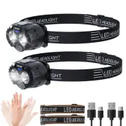 2PCS Rechargeable Headlamp, 1200 Lumen Super Bright LED Headlamp Flashlight f...