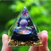 Crystals Stone Orgone Pyramid Energy Generator Natural Amethyst Peridot A