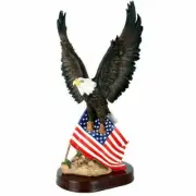 American Eagle with American Flag Stars and Stripes Old Spangled Banner Statue W