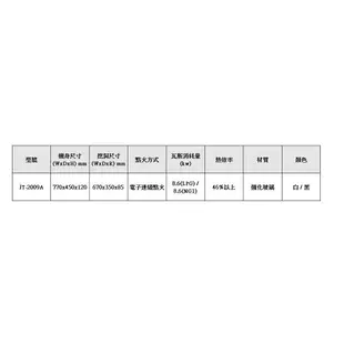 高雄 喜特麗 JT-2009A 雙口 歐化 玻璃 檯面爐 JT-2009 瓦斯爐 實體店面 含運費送基本安裝【KW廚房世界】