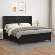 Box Spring Bed with Mattress Faux Leather Double/Queen vidaXL