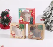 Xmas Cupcake Box Cases 4/6 holes clear Window Cupcake Display Boxes Muffin Cups