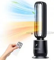 Yopower Portable Space Heater, 2000W Electric Bladeless Tower Fan Heaters Combo with 7 LED Light Color PTC Heating for Indoor Bedroom Large Room