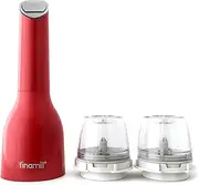 FinaMill Battery-Operated Spice Grinder & Pepper Mill - Portable Herb Grinder with Adjustable Coarseness, Ceramic Grinding Elements & 2 Quick-Change ProPlus Pods - Home Cooking & Gifting - Sangria