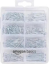 AmazonBasics Hardware Nail Assortment Kit - Includes Finish, Wire, Common, Brad and Picture Hanging Nails, 550-Piece