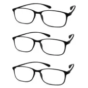 Calabria 720 Flexie Round Square Reading Glasses +1.00 Ebony (3pack) Men/Women B