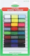 Sullivans Polyester Thread 24 Pieces Kit, 10 Meter Length, Assorted Colours