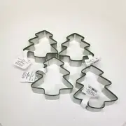 Lot of 4 Christmas Tree Shaped Cookie Cutter Threshold New