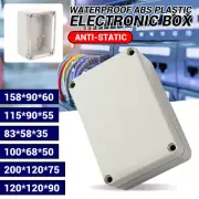 Junction Box ABS IP65 Waterproof Plastic Case Electrical Enclosure Cable 6 Size