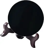 1Set Black Scrying Mirror Obsidian Decorative Accent Mirror for Home Office Meditation and Feng Shui Unique Loved and Craftsmanship
