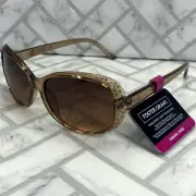 NWT Foster Grant Sunglasses GL 20 04 TAN FWG Bling Fashion 100% UVA-UVB